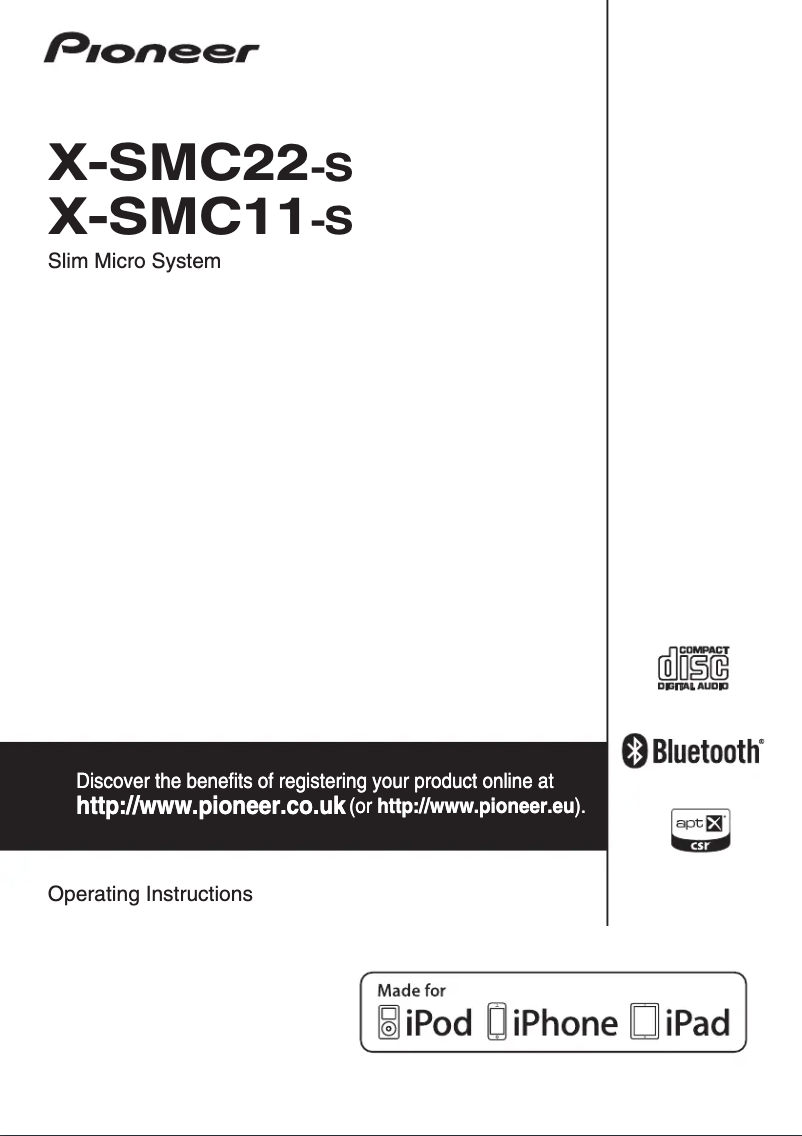 Page n°1 - Manuel utilisateur Pioneer X-SMC11-S