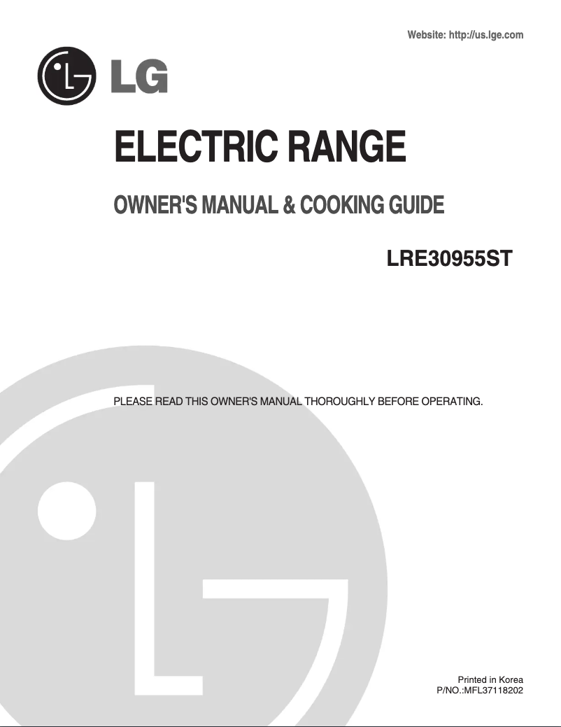 Page n°1 - Manuel utilisateur LG LRE30955ST