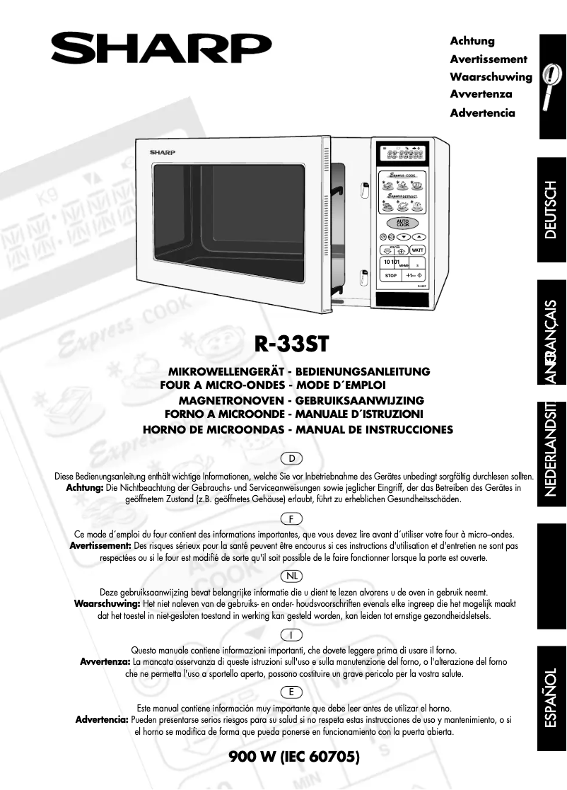 Page 1 de la notice Manuel utilisateur Sharp R33ST