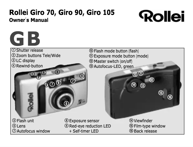 Page 1 de la notice Manuel utilisateur Rollei Giro 90