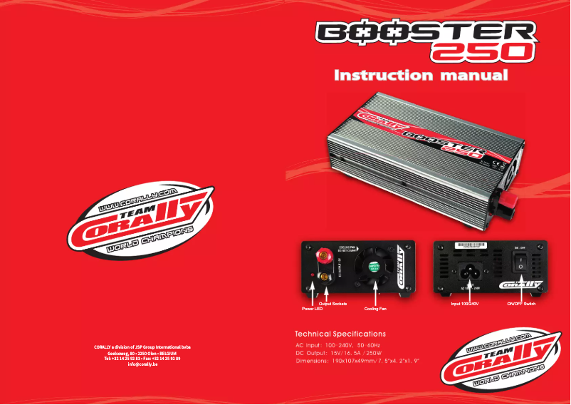 Page n°1 - Manuel utilisateur Corally Booster 250