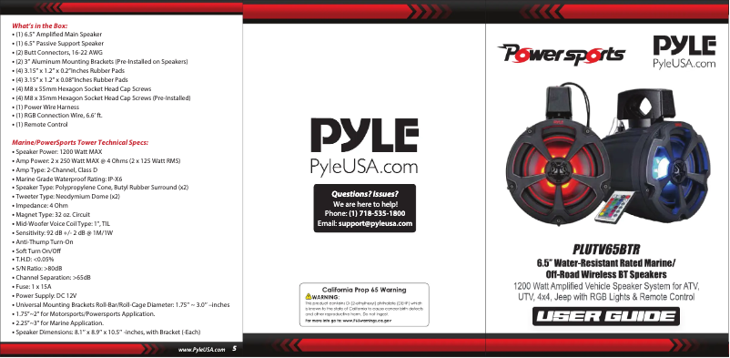 Image de la première page du manuel de l'appareil PLUTV65BTR