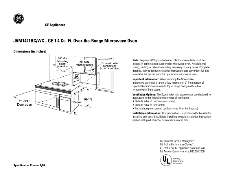 Image de la première page du manuel de l'appareil JVM1421WC