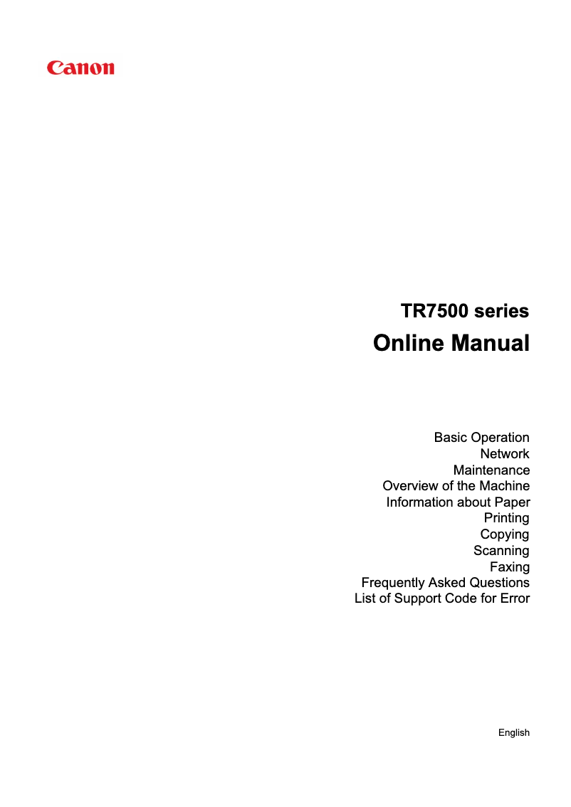 Page n°1 - Manuel utilisateur Canon Pixma TR7520