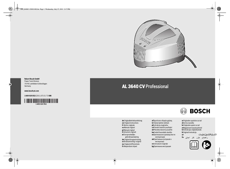 Página 1 del manual Manual de usuario Bosch AL 3640 CV Professional