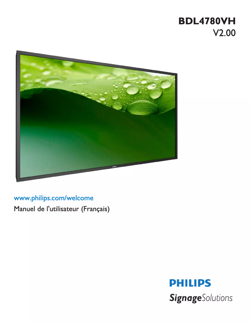 Page n°1 - Manuel utilisateur Philips Signage Solutions BDL4780VH