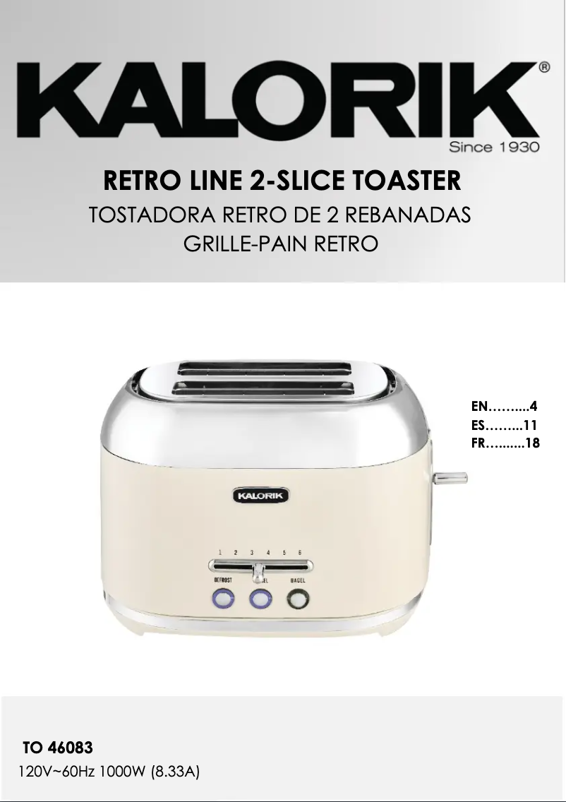 Imagen de la primera página del manual del dispositivo TO 46083