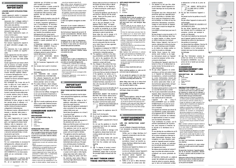 Image de la première page du manuel de l'appareil Choppy 1836