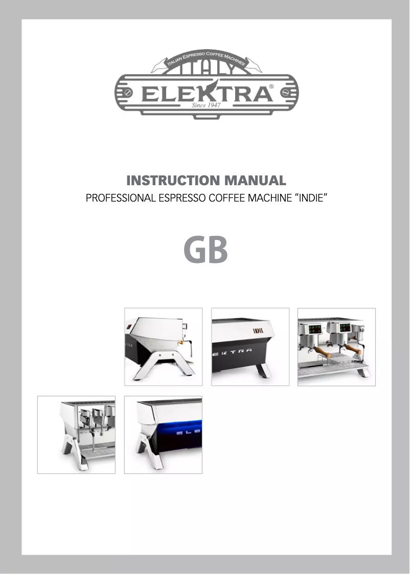 Page n°1 - Manuel utilisateur Elektra Indie