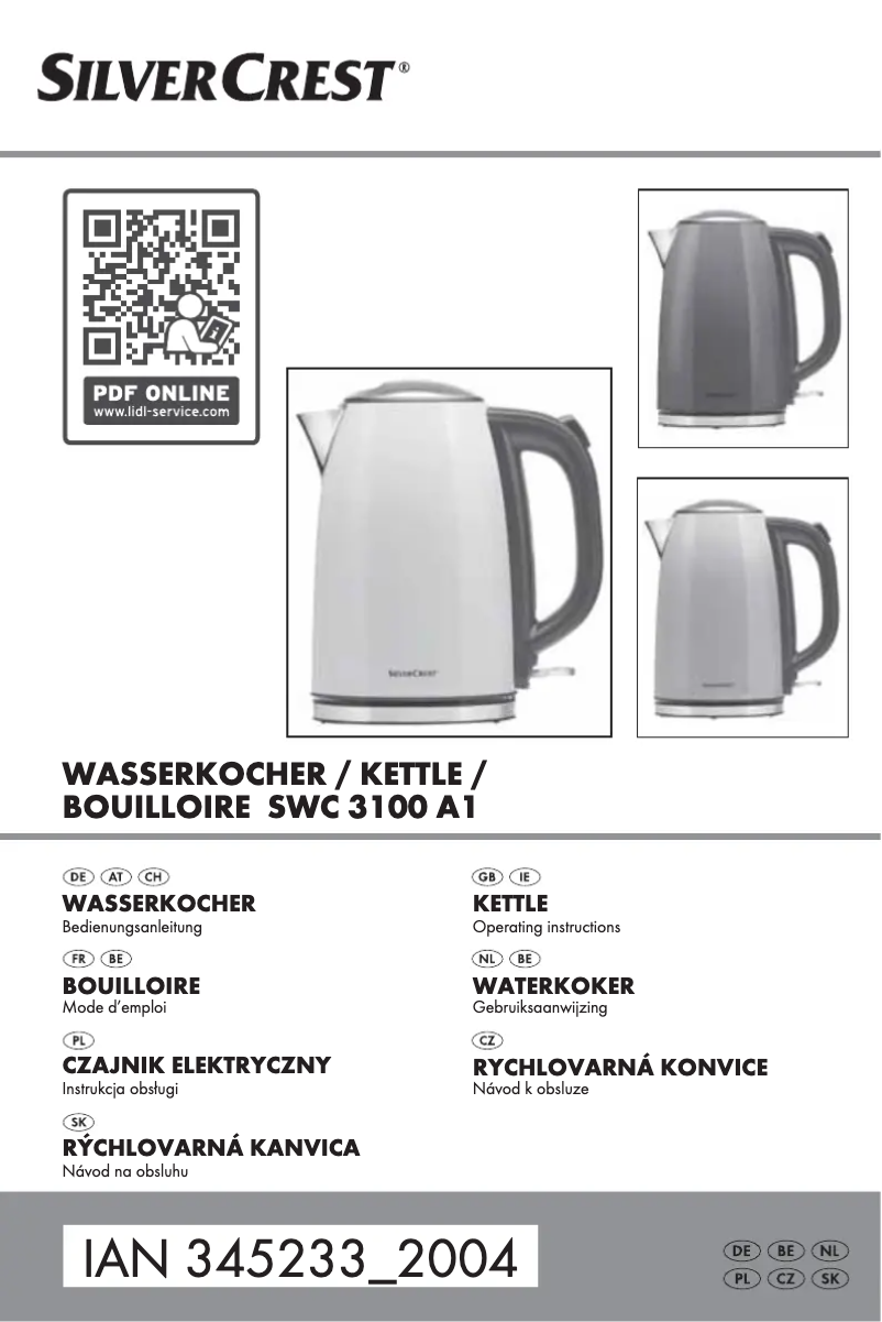 Page n°1 - Manuel utilisateur SilverCrest SWC 3100 A1