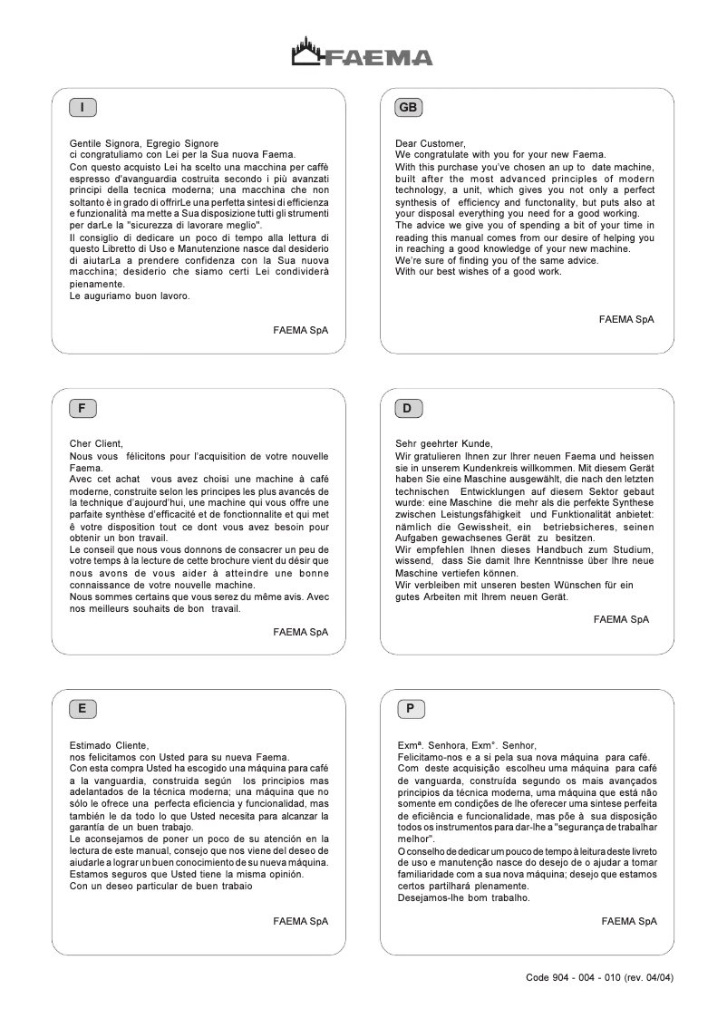 Image de la première page du manuel de l'appareil Due S