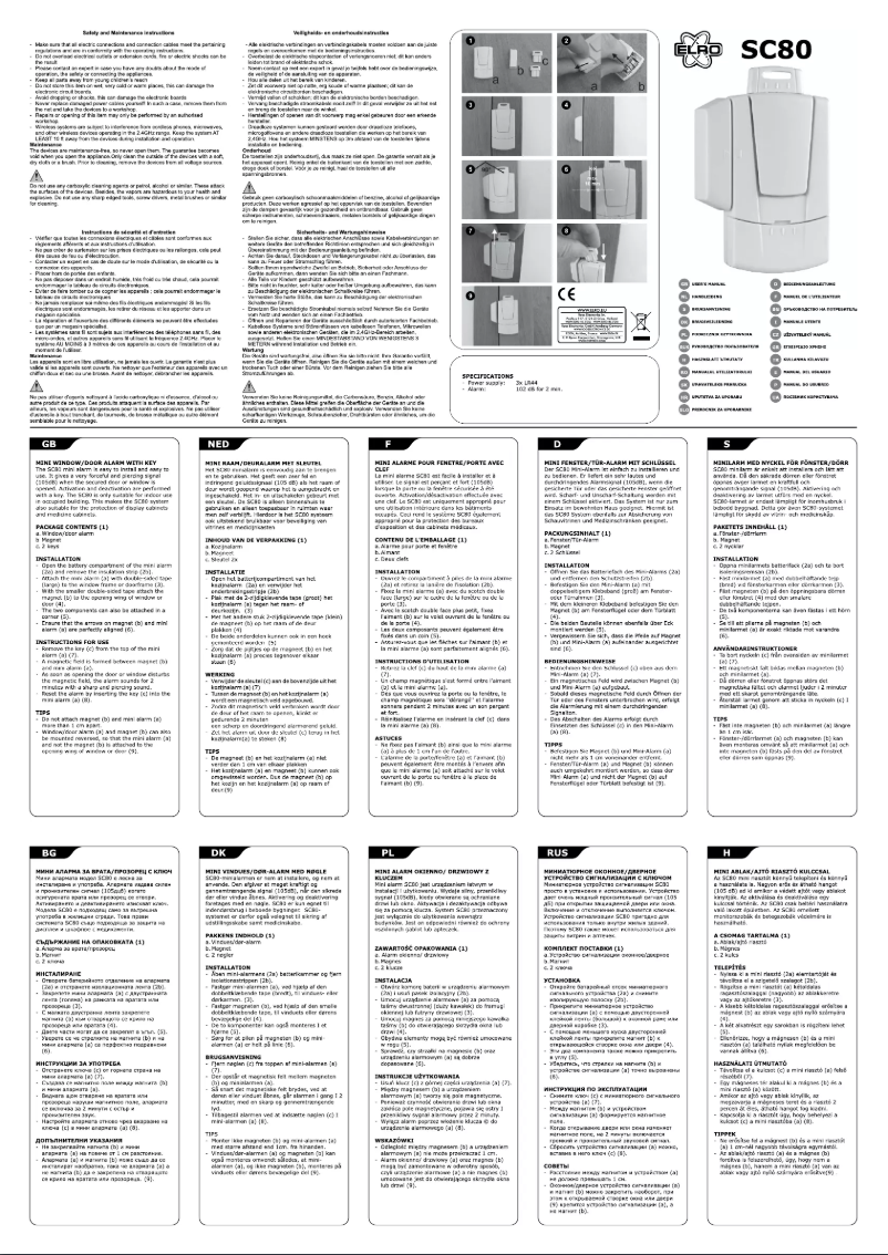 Página 1 del manual Manual de usuario Elro SC80