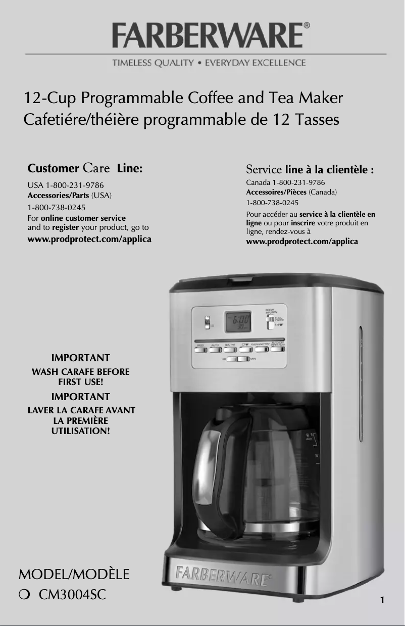 Image de la première page du manuel de l'appareil CM3004SC