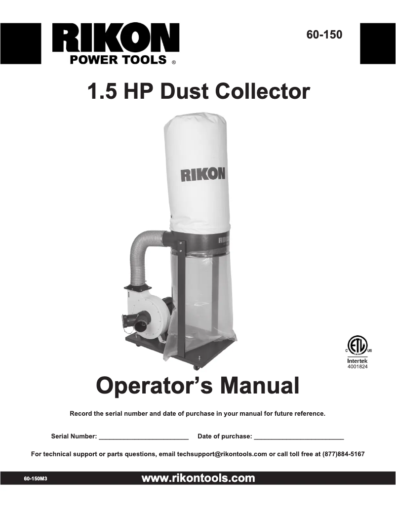 Page 1 de la notice Manuel utilisateur RIKON 60-150