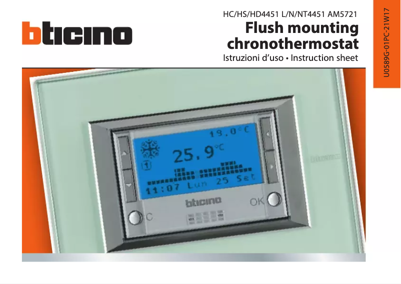 Page n°1 - Manuel utilisateur BTicino NT4451