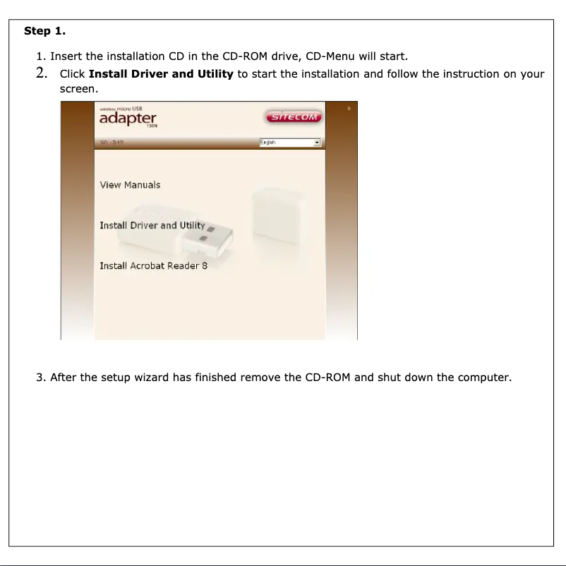 Image de la première page du manuel de l'appareil WLA-2001