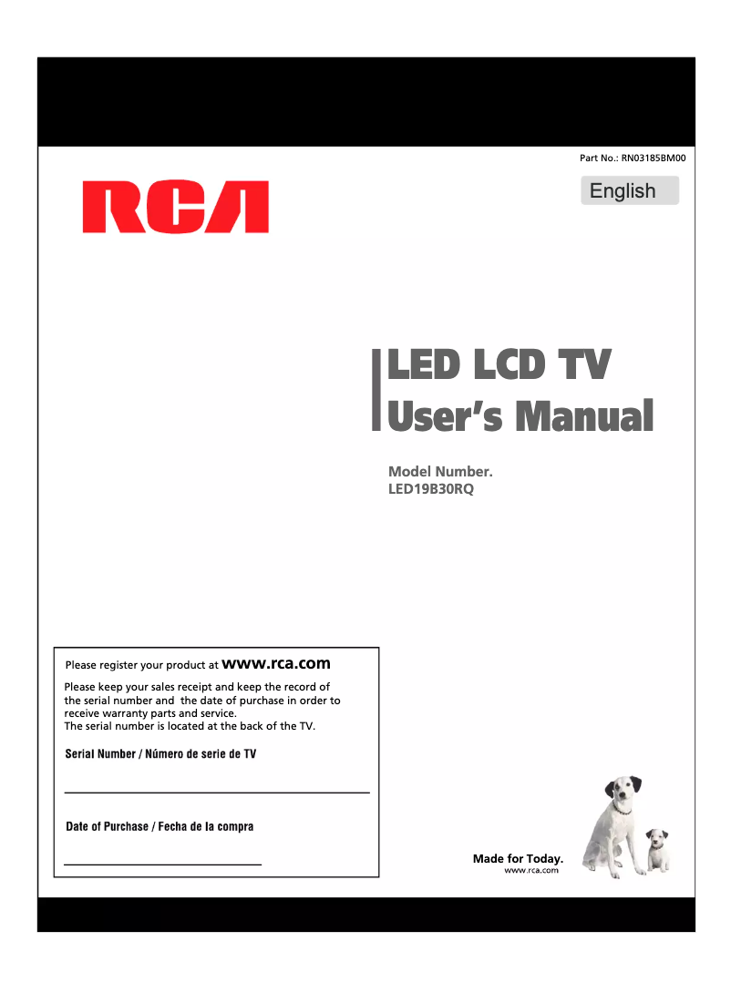 Page n°1 - Manuel utilisateur RCA LED19B30RQ