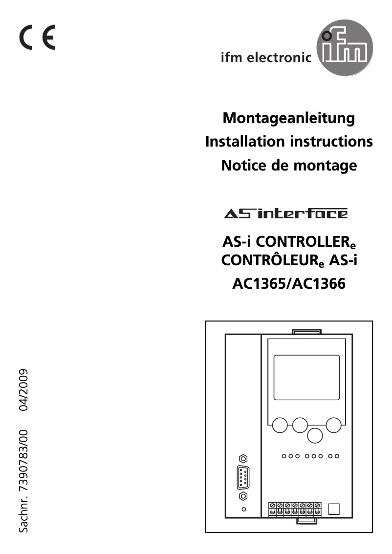 Page n°1 - Manuel utilisateur IFM AC1366