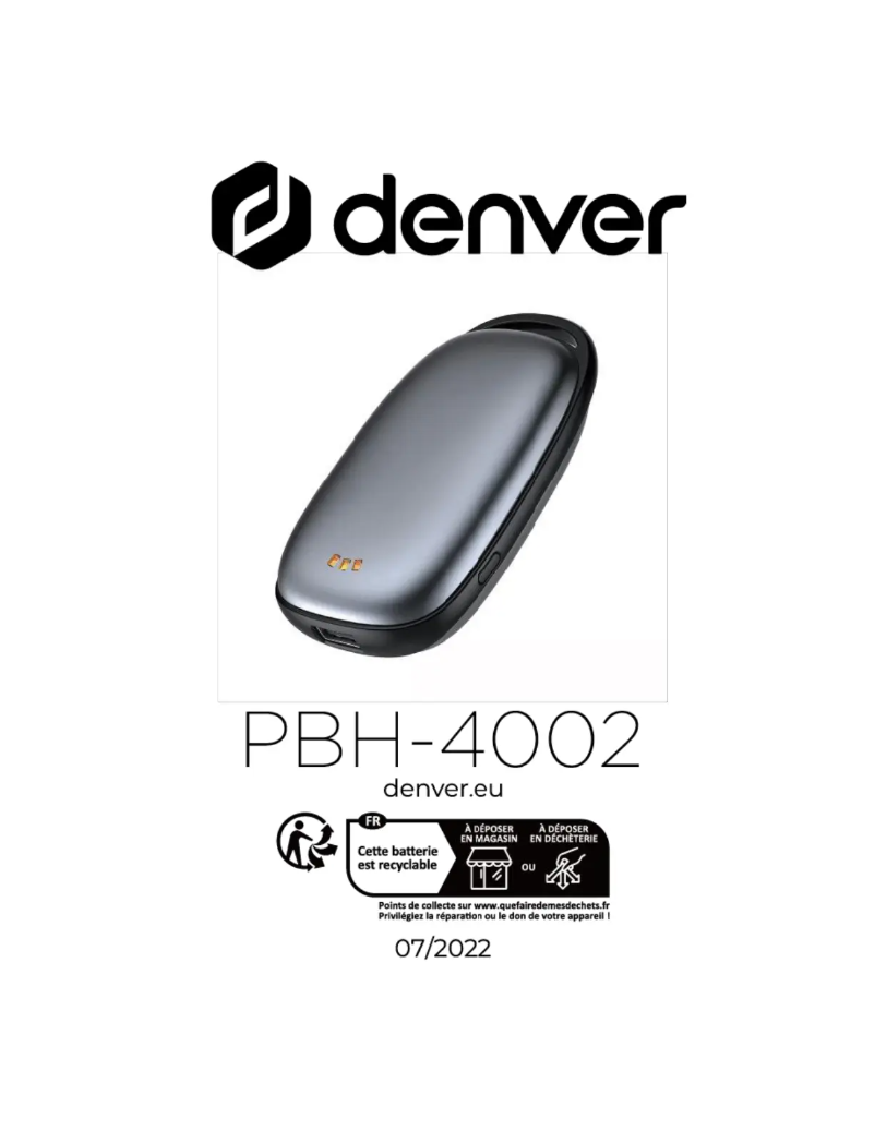 Image de la première page du manuel de l'appareil PBH-4002