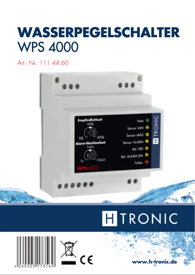 Page n°1 - Manuel utilisateur H-Tronic WPS 4000