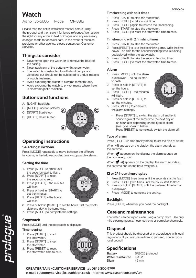Image de la première page du manuel de l'appareil MR8815