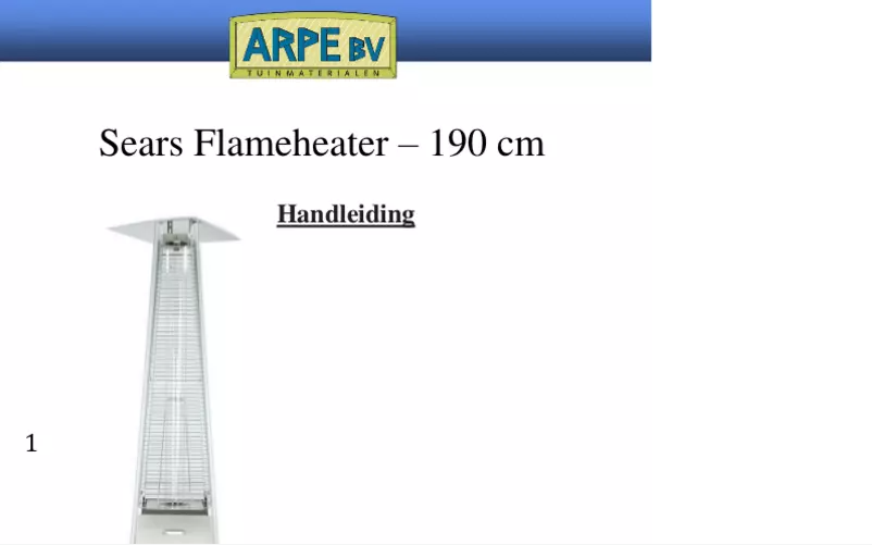 Page n°1 - Manuel utilisateur Arpe Sears Flameheater 190 cm