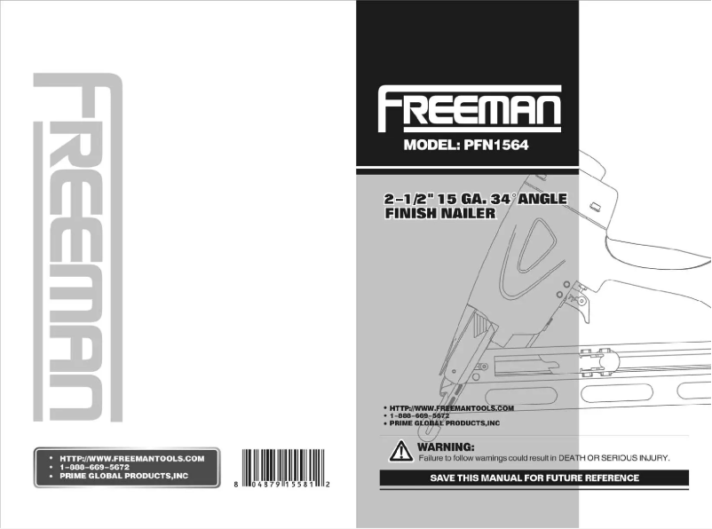 Page n°1 - Manuel utilisateur Freeman PFN1564