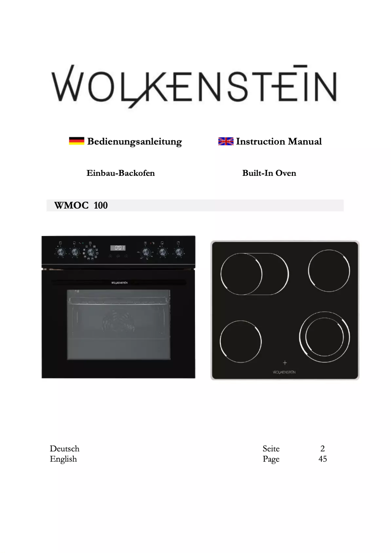Page n°1 - Manuel utilisateur Wolkenstein WMOC 100