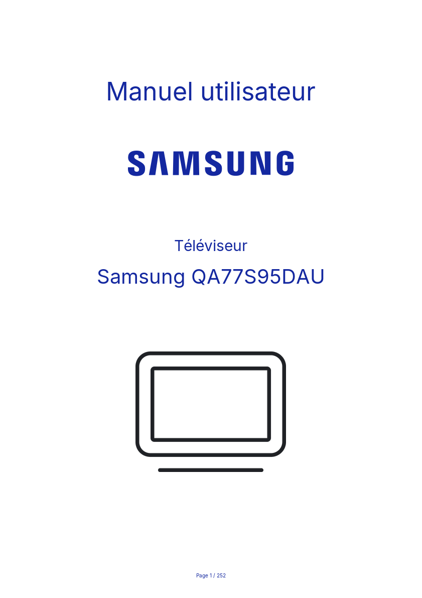 Page n°1 - Manuel utilisateur Samsung QA77S95DAU