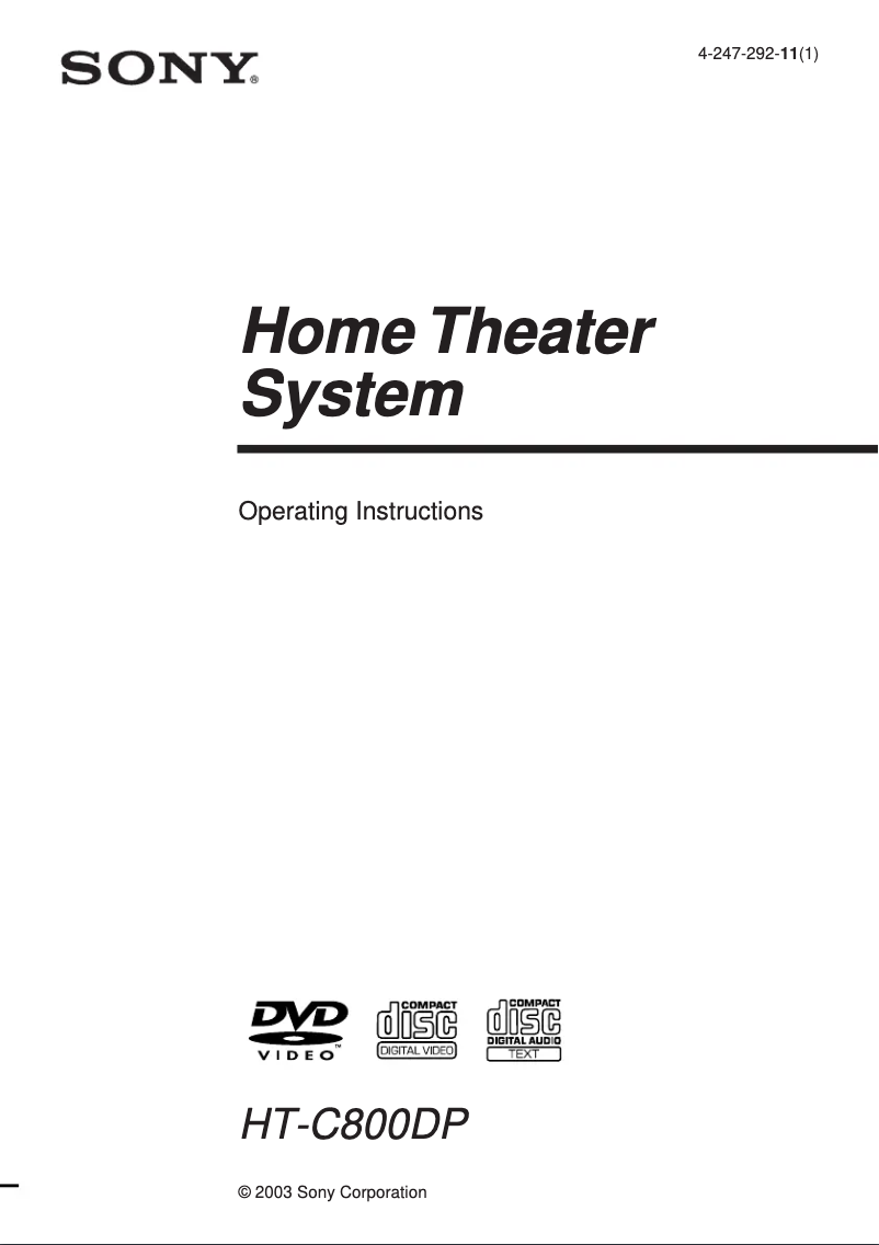 Image de la première page du manuel de l'appareil AVD-K800P