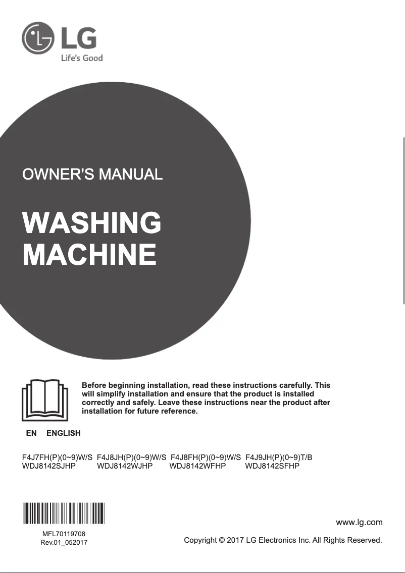 Page n°1 - Manuel utilisateur LG WDJ8142WFHP