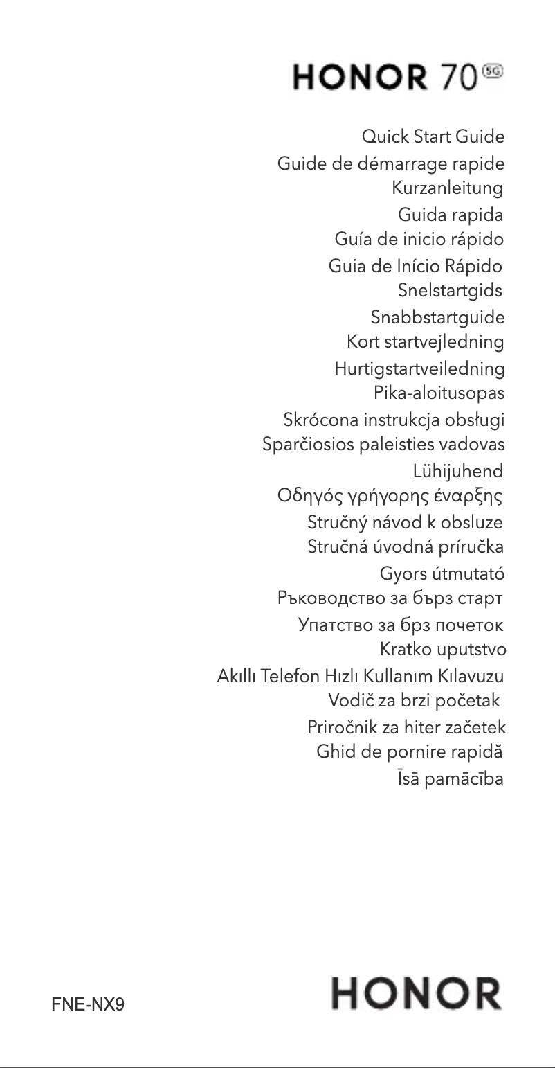 Página 1 del manual Guía de inicio rápido Honor 70 5G