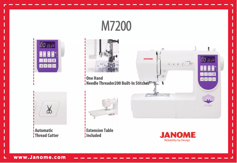 Page n°1 - Fiche technique Janome M7200