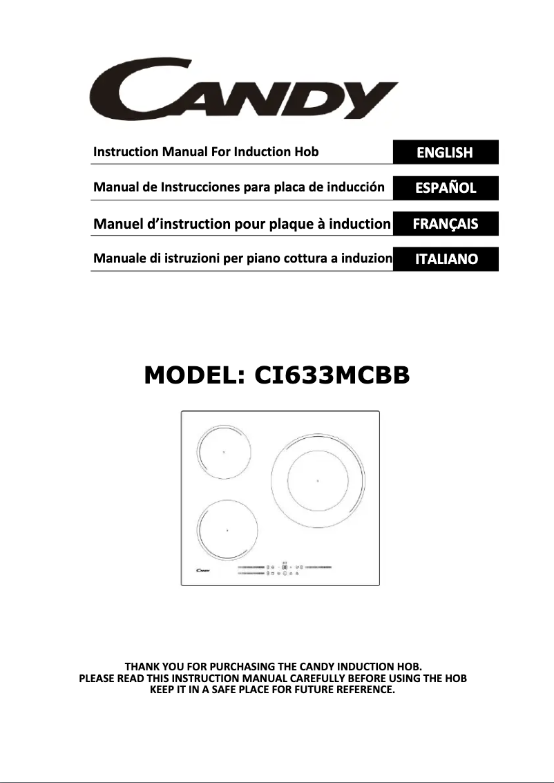Page 1 de la notice Mode d'emploi Candy CI633MCBB