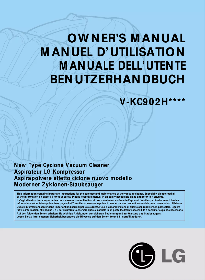 Page n°1 - Manuel utilisateur LG V-KC901HTQ