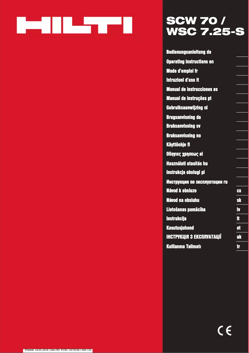 Page n°1 - Manuel utilisateur Hilti SCW 70