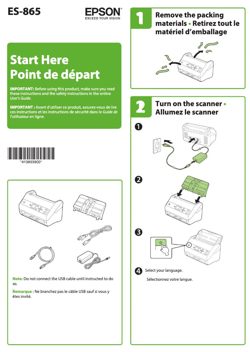 Image de la première page du manuel de l'appareil ES-865