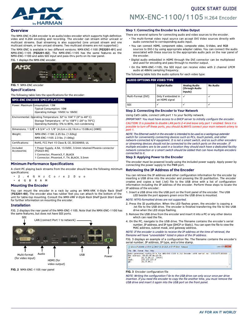 Image de la première page du manuel de l'appareil NMX-ENC-1100