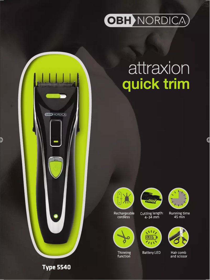 Page 1 de la notice Manuel utilisateur OBH Nordica Attraxion Quick 5540