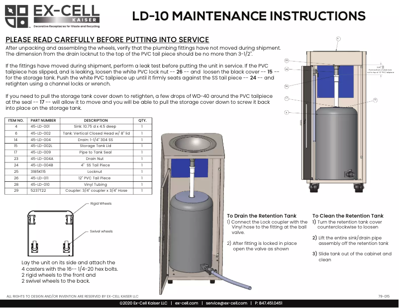 Page n°1 - Manuel utilisateur Ex-Cell Kaiser LD-10
