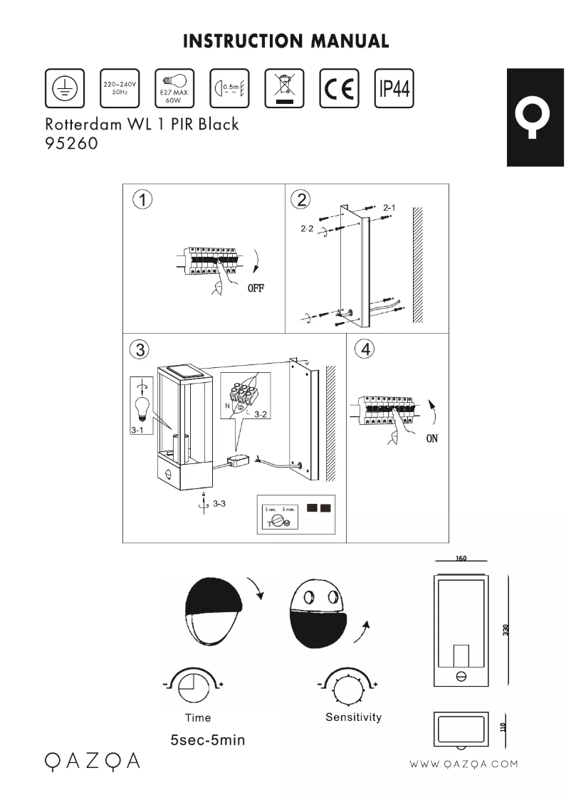 Page n°1 - Manuel utilisateur QAZQA Rotterdam
