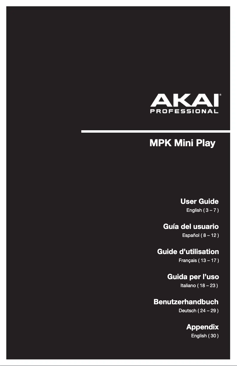 Página 1 del manual Manual de usuario AKAI MPK Mini Play Mk3