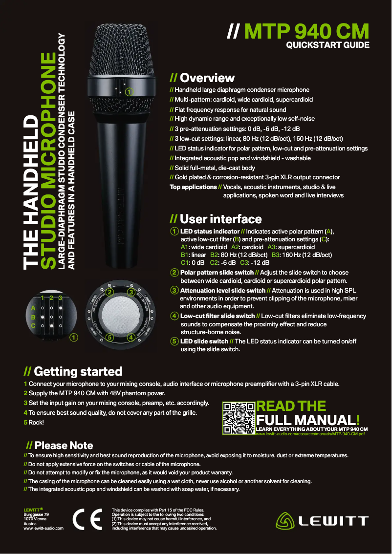 Imagen de la primera página del manual del dispositivo MTP 940 CM