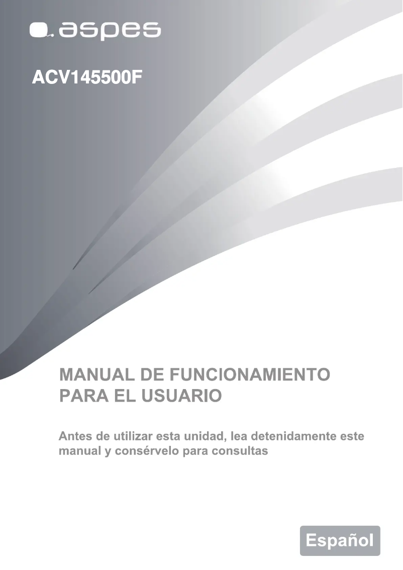Page n°1 - Manuel utilisateur Aspes ACV145500F