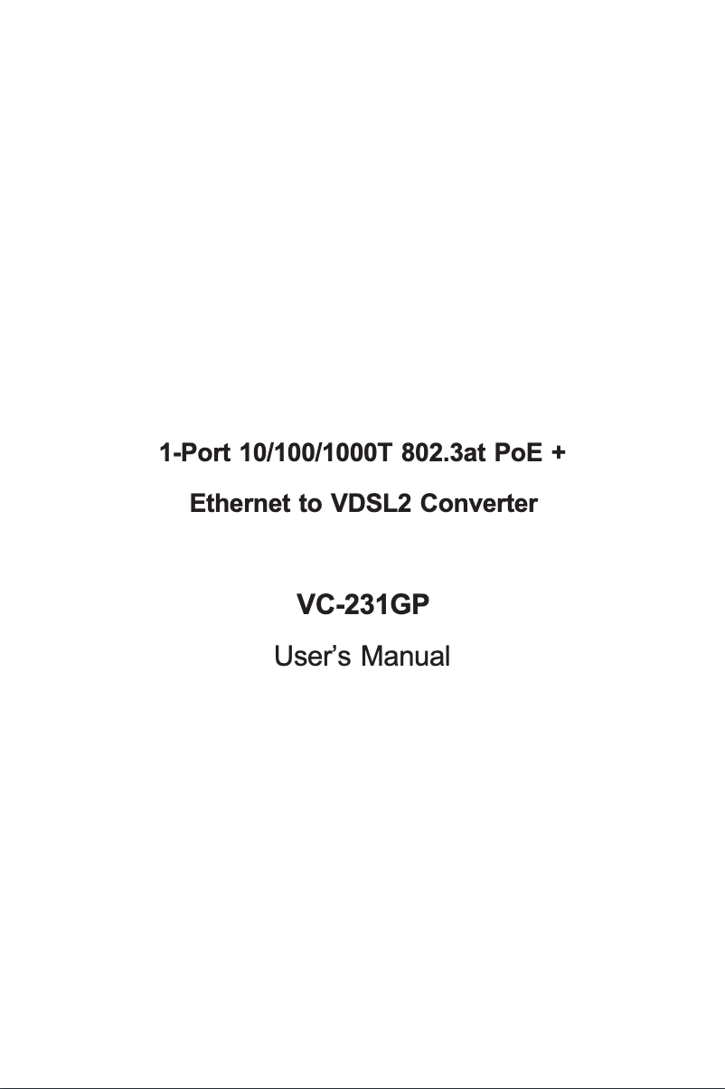 Page n°1 - Manuel utilisateur Planet VC-231GP