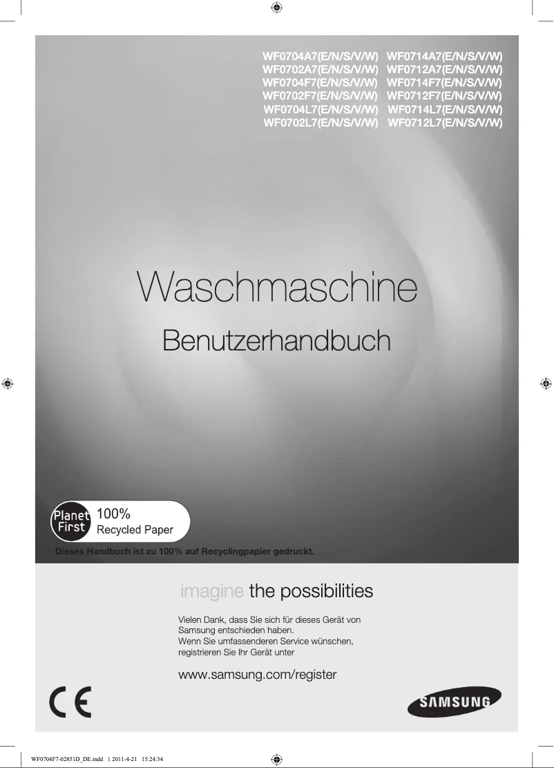 Page n°1 - Manuel utilisateur Samsung WF0704A7