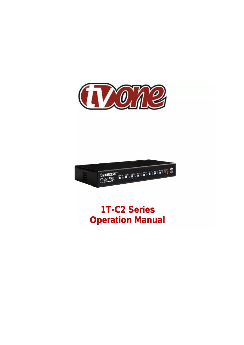 Page n°1 - Manuel utilisateur TV One 1T-C2-250