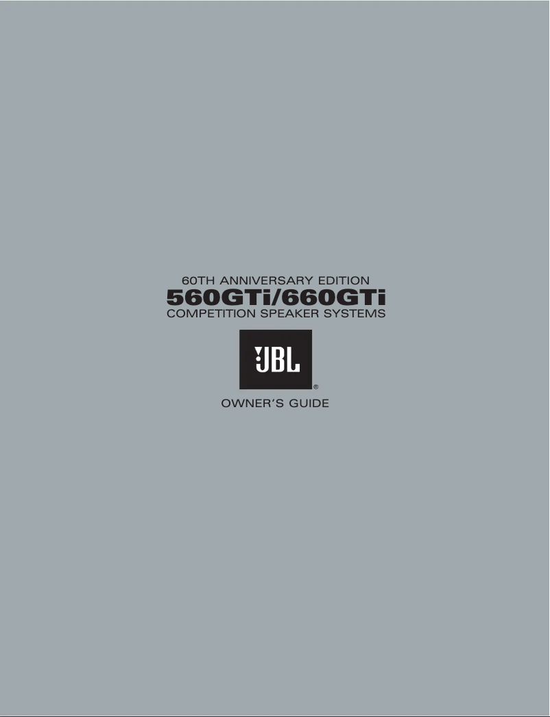 Page 1 de la notice Manuel utilisateur JBL 660GTi