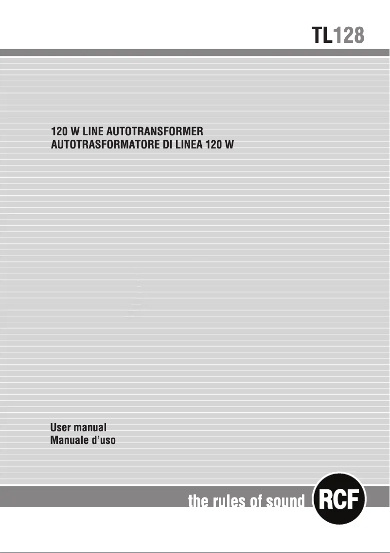 Page n°1 - Manuel utilisateur RCF TL 128