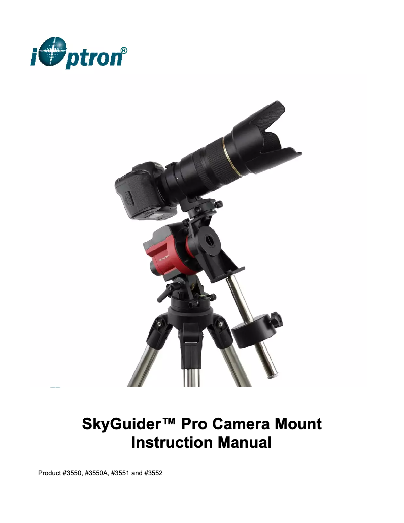 Page n°1 - Manuel utilisateur iOptron SkyGuider Pro